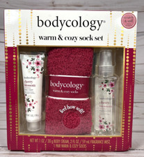 Bodycology CHERRY BLOSSOM Fragrance Mist Body Cream Socks Gift Set