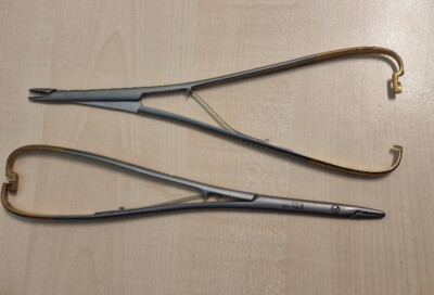 Nadelhalter Mathieu Durogrip 260mm mit Sperre Griff vergoldet BM166 Aesculap