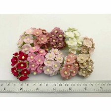5/8" -1.5cm Mixed Pink Cottage Paper flower Wedding Card Scrapbook Craft S10 