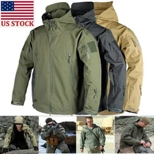 Tactical Jacket Mens Waterproof Military Coat Soft Shell Work Windbreaker Jacket