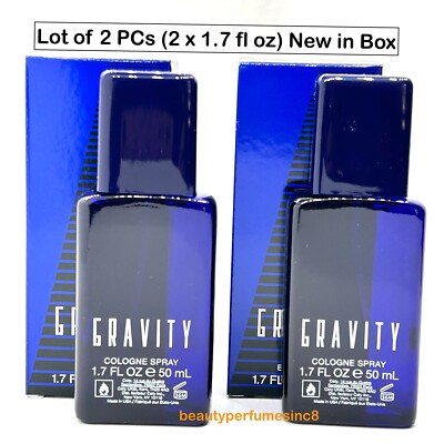 GRAVITY BY COTY 2 PCs - TWO 1.7 OZ COLOGNE SPRAY  NEW IN BOX
