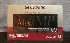 Sealed 2 Pack Sony Video 8 Metal MP PAL/SECAM P5-60MP Cassette Made In Japan