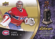 Carey Price 14/15 Upper Deck Ted Lindsay Award WINNER VERY RARE AW-CP