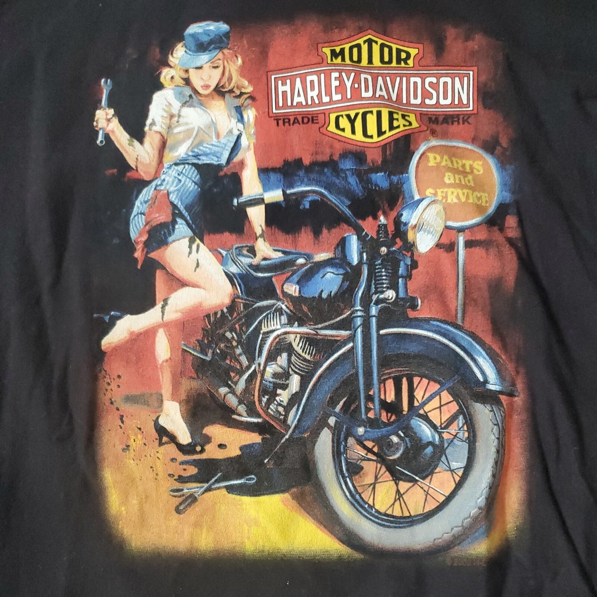 Harley-Davidson Hollywood ロンT 3XL HARLEY DAVIDSON T SHIRT SZ 3XL MOTORCYCLES 30th ROCKY
