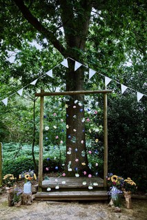 Wedding Decoration Flower curtain 8ft high 6 ft wide 8 hanging columns