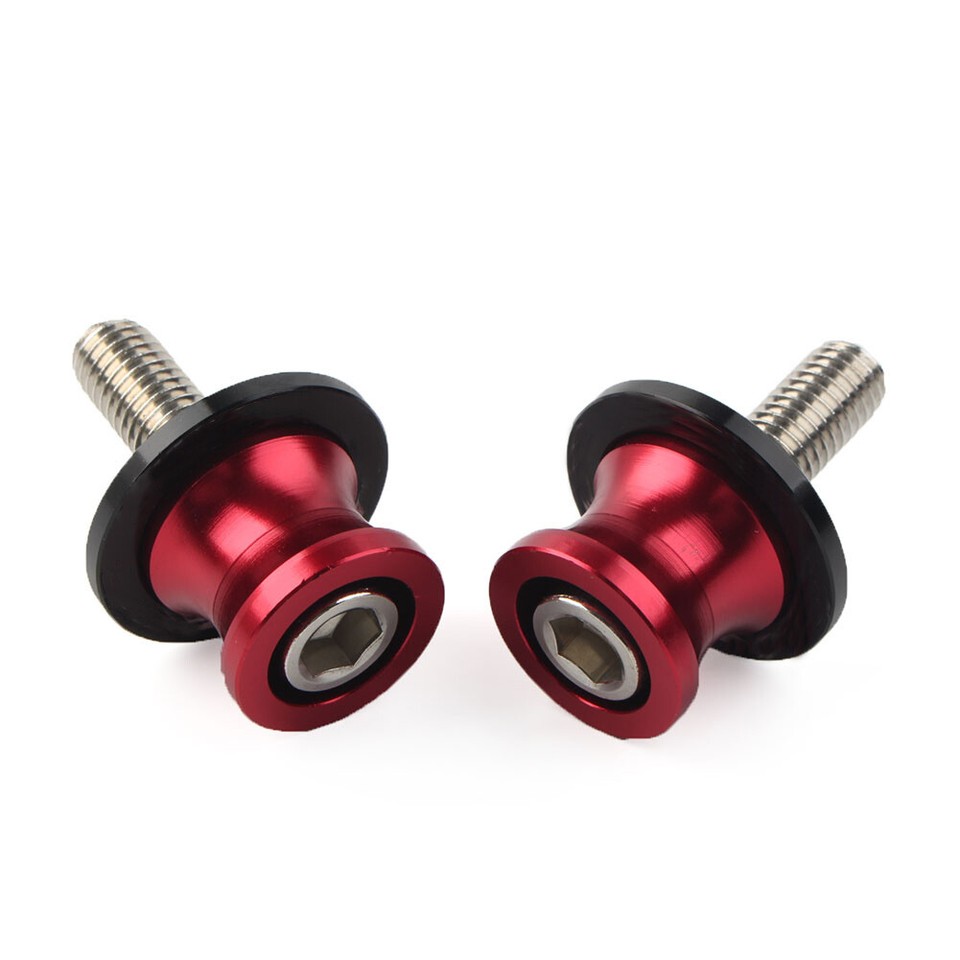 Motorcycle Red Swingarm Spools Slider Stand Screws 10MM For KAWASAKI