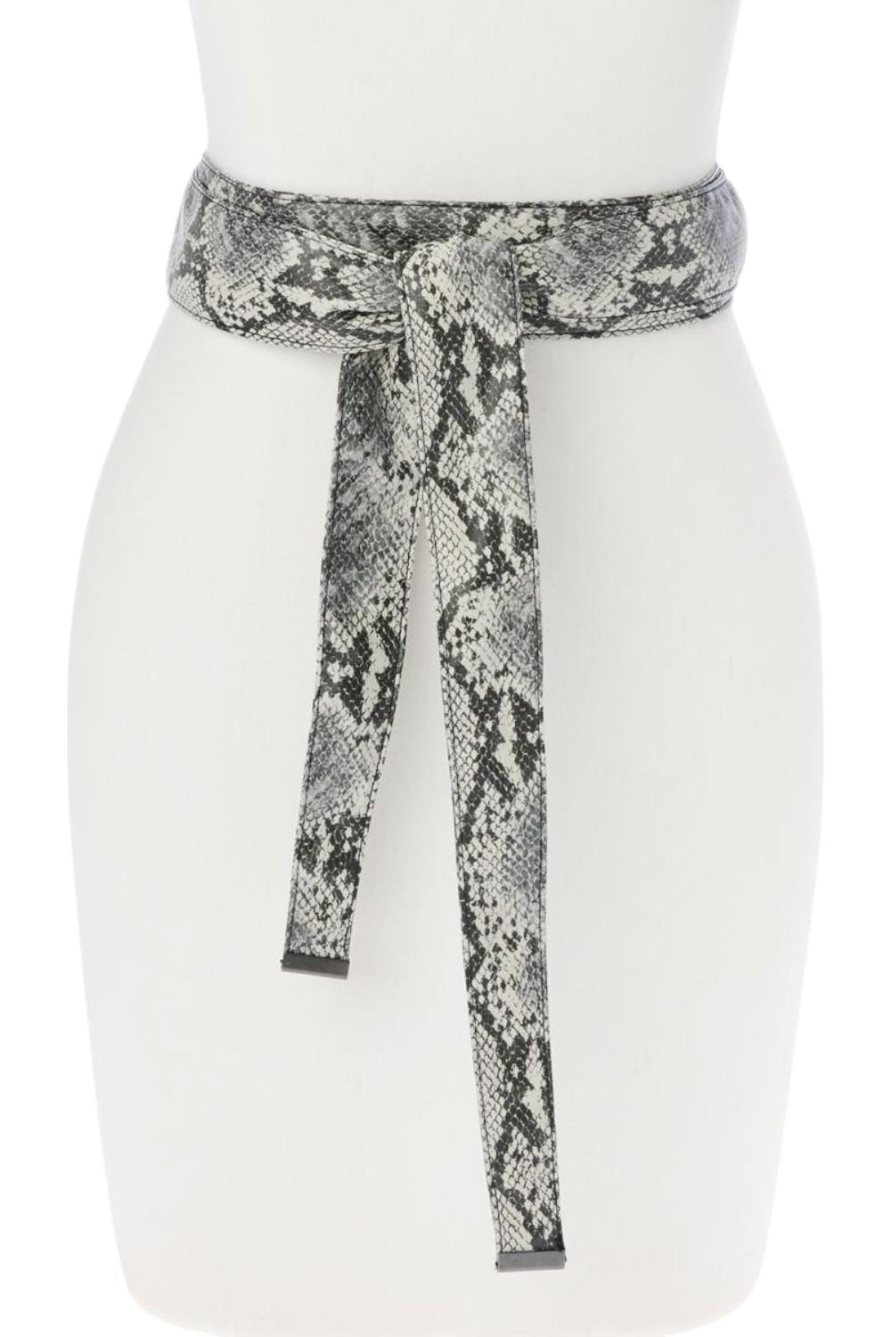 G by Giuliana Реверсивный пояс-Оби на змейке/Серый