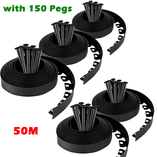 100 Metre Flexible Garden Border Edging Grass Lawn Path Edging With Plastic Pegs - Picture 18 of 23