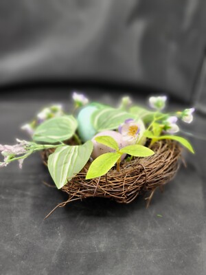 Floral Tabletop Décor - Faux Nest with Eggs - Beautiful Colors for Spring Décor