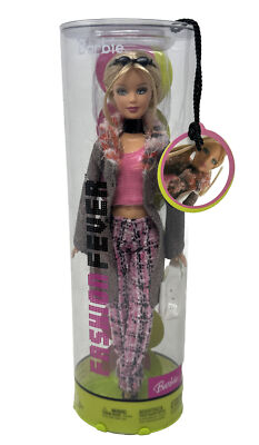 2004 Barbie FASHION FEVER H0645 Pink Black Tweed Pants Wool Jacket