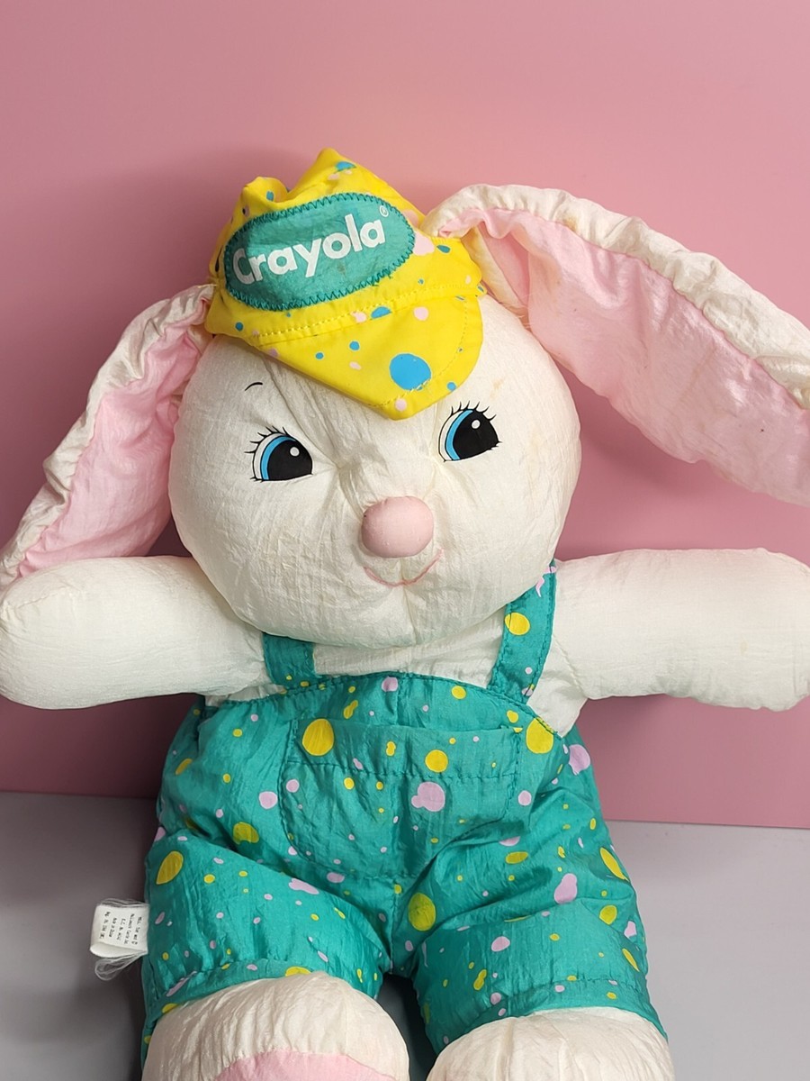 Teddy Betsy Bear Crayola Bunny ぬいぐるみ Vtg CRAYOLA Bunny Rabbit Plush Stuffed Animal Nylon