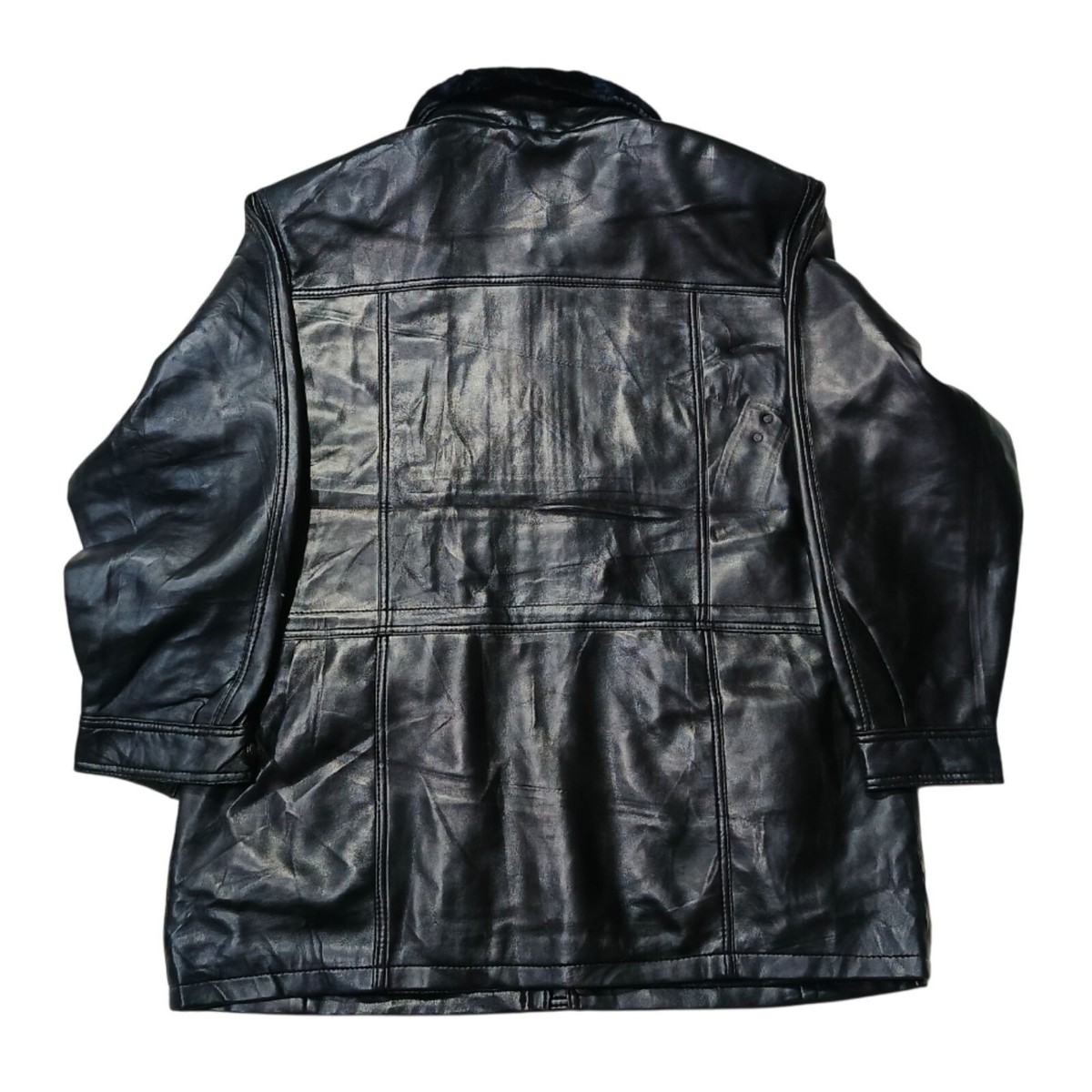 90s- leather×fleece coverall jacket 1990s Soft Leather Jacket Free Shipping - The Vintage Twin