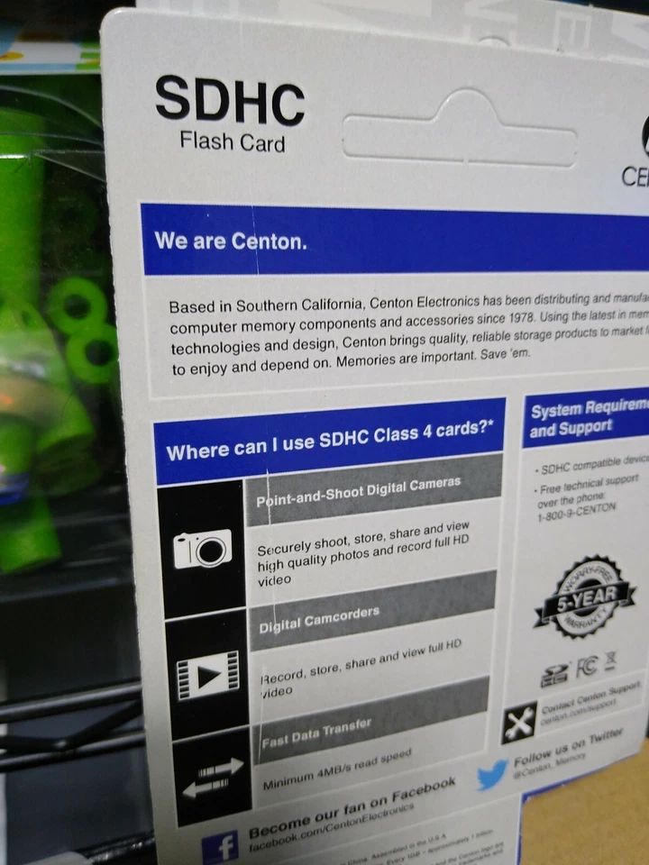 Memory Card, Centon, 16GB, Secure Digital High-Capacity (SDHC), Class 4 Flash  - Image 4 of 4