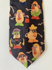RM Style Men's Necktie Tie Silk Mr. Potato Head Various Poses Made in USA 57"