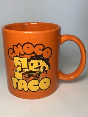 Choco Taco Orange Coffee Mug Cartoon Humor FLAWED READ Discontinued Nostalgia