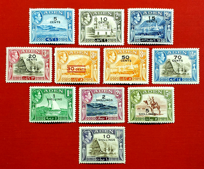 {BRITISH-ADEN-King George VI/ Scott #36-46/ MLH/ CV $42.00/epictronic/JC}