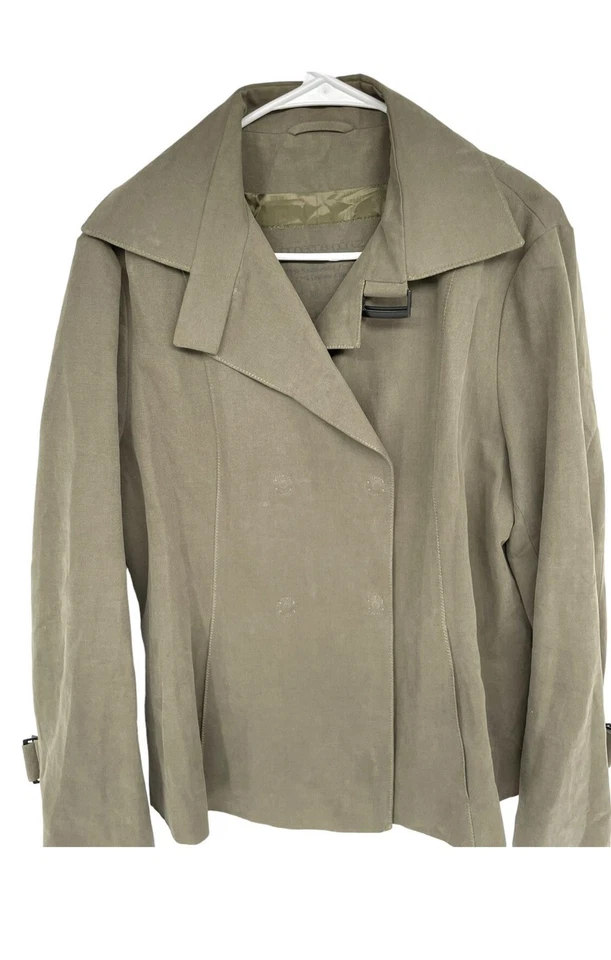 Chaqueta Annette Görtz Mujer 42 Doble Pecho Lino Cinturón Abrigo Foto 3 de 4