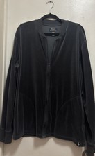 Polo Ralph Lauren Sleepwear Gray Velour Full Zip Pockets Sweatshirt Sz XL
