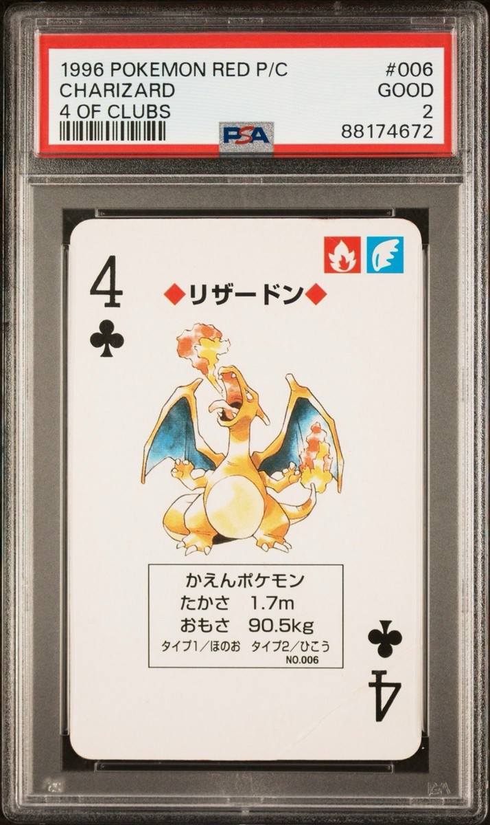 Charizard #006 Pokemon Card Playing Poker 4 Clubs Red 1996