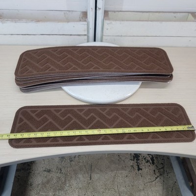 Lot of 15 NOS Brown Carpet Stair Tread Covers 30'' x 8'' Adhesive Non Slip Stair M