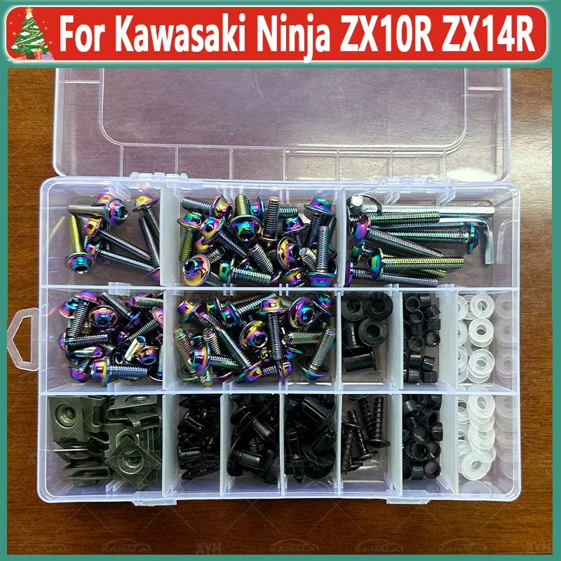 192PCS 304 Stainless Steel Fairing Bolts Kit Screws For Kawasaki Ninja ZX10R 14R Foto 4 de 4