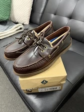 Sperry Men's Top-Sider A/O Amaretto Boat Shoes Size 8.5 Brown Leather