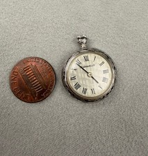 Rare Tiny Swiss Vintage N9 1979 Bulova Caravelle Mechanical Pocket watch Silver