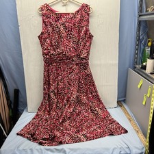C J Banks Pink Patterned Sleeveless Fit and Flare Dress Size 16W