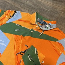 Polo Ralph Lauren Vintage Men XL Equestrian Print Player Horse Graphic Mesh 2014