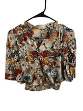 Vintage Byer California Floral Puff Sleeves Blouse Multicolor Bohemian Retro
