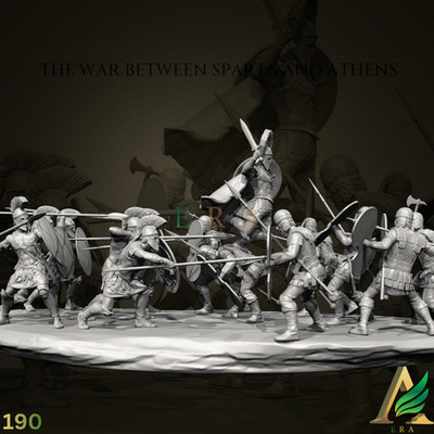 Sparta vs Athens Peloponnesian War Miniature Resin  Set 25/38/50mm Unpainted Toy