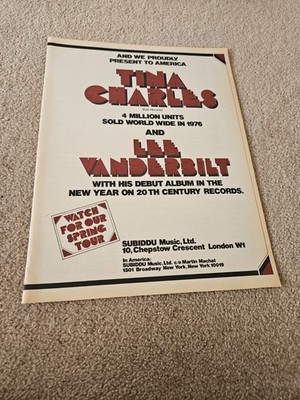 TPEEP548 MAGAZINWERBUNG 14X11'' TINA CHARLES & LEE VANDERBILT 