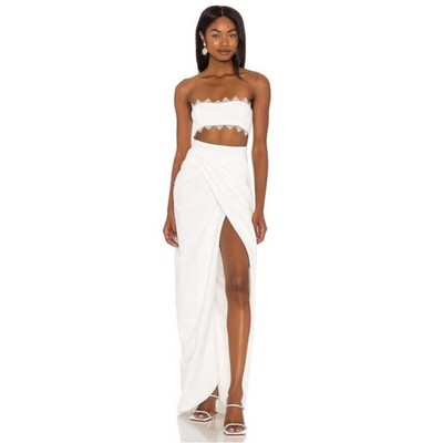 NWT Katie May SET Always Flexing Skirt & Eyes Up Bandeau Top in Ivory
