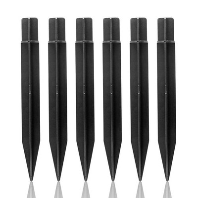 6 Pcs Solar Light Stakes Replacement, 8.27 Inch Plastic Ground Stakes, Black ...