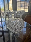 Waterford Corset Flower Bowl Crystal Vase 9" Vintage Alana Crosshatch Pattern