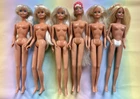 Lot bundle of 6 vintage retro Hasbro  Sindy Dolls tlc