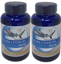 2 Bottles Shark Liver Oil 500mg 200 softgels x 2 400 softgels