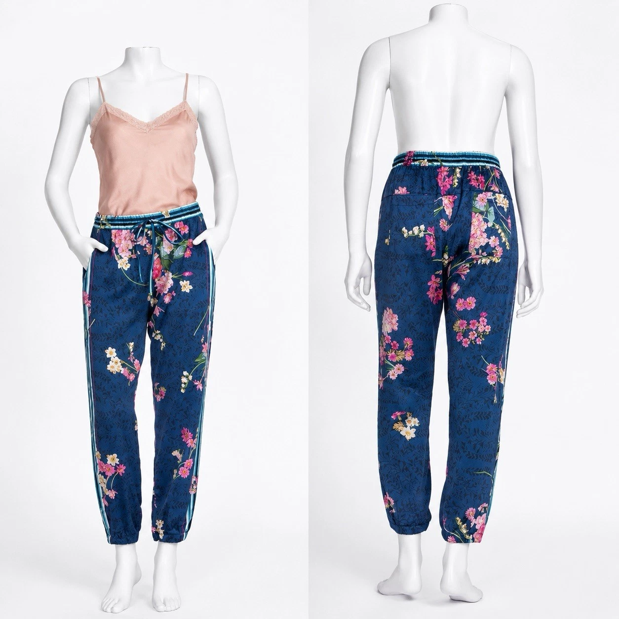 Johnny Was Willowa Zaria Jogger Pants XL NWT Floral Silk Blend MSRP $285