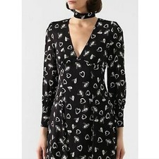 Alice+Olivia Elia cut out heart mini dress black 2 NWT