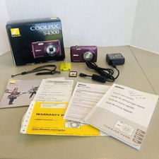 Nikon Coolpix S4300 Digital Camera Plum Purple 8GB Card Touch Screen 16mp *MINT*