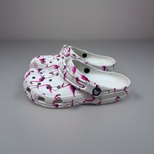 Crocs Kids Girls Clog Shoes Girls Youth Size 3 J3 Pink Play Condition Flamingo