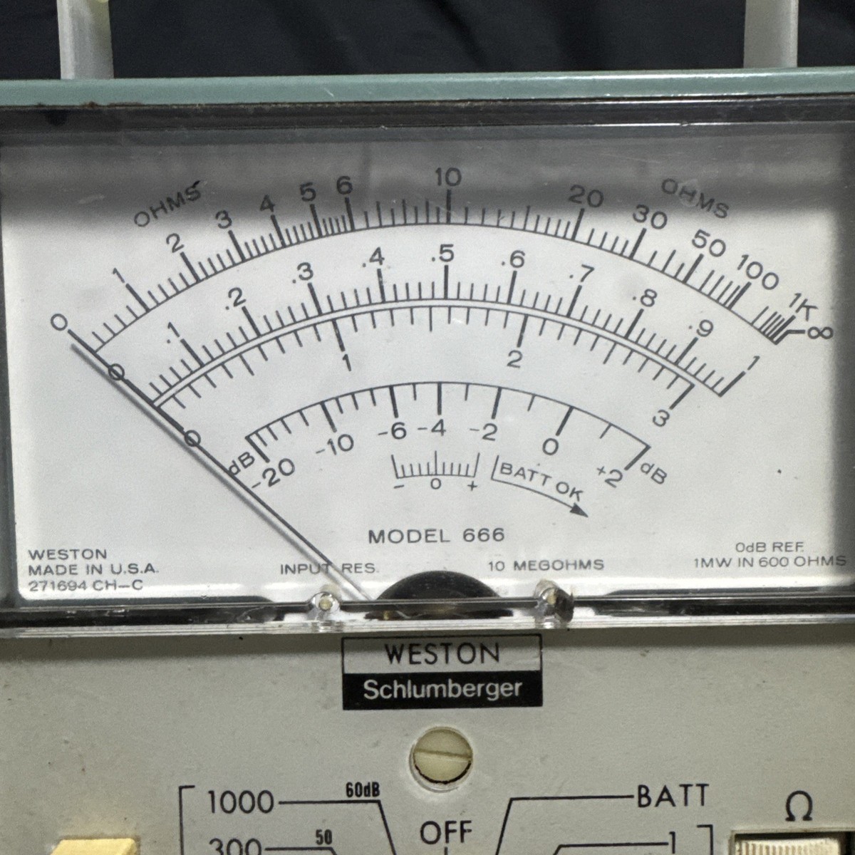 Vintage Weston Model 666 Multimeter Analog Tester USA Schlumberger