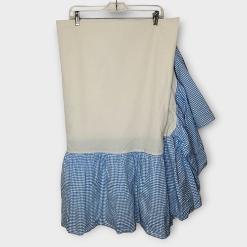 Pottery Barn Kids Gingham Dust Ruffle Bed Skirt Twin Size Blue