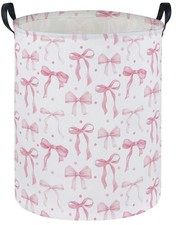 Girls Laundry Basket Pink Hamper for Nursery Bowkont Hamper Cute Storage Bin ...