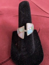 925 STERLING SILVER ABALONE RING SIZE 6