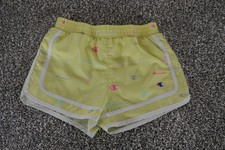 Champion Shorts Girls 6X Yellow Multicolor Logo Athletic Running Lightweight