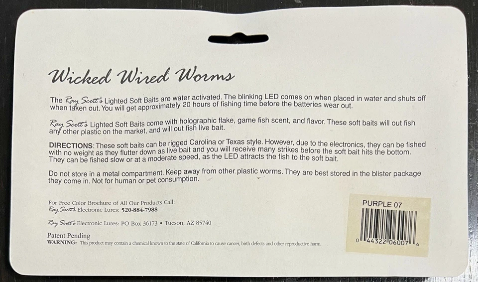 Gusanos de alambre malvado cebo suave iluminado de Ray Scott Foto 2 de 2