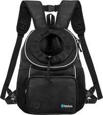 Adjustable Dog  Cat Chest Carrier Backpack, Ventilated for Hiking, Camping  Tr