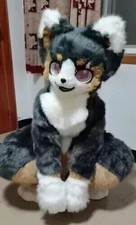 Fursuit Long Fur Husky Dog Fox Mascot Costume Carnival Halloween Suit Cosplay