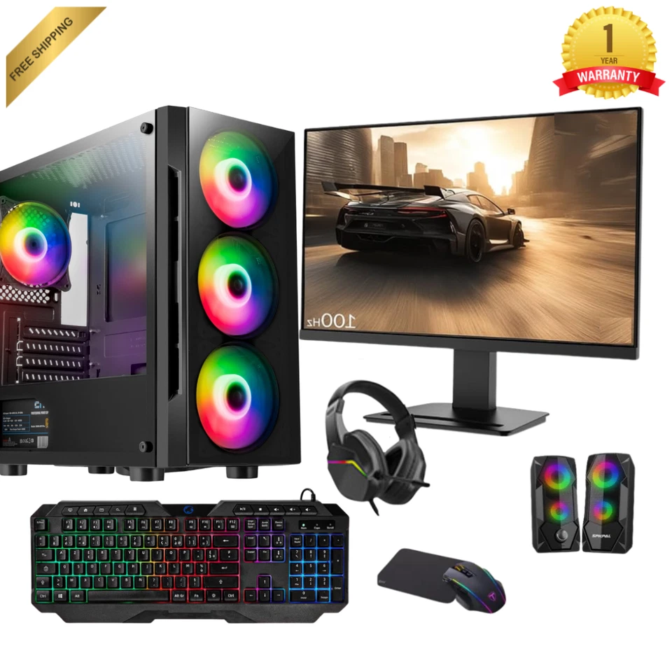 22" Full Setup Gaming PC Bundle Core i5 16GB 1TB HDD + SSD GT730 4GB WIN 11 P - Image 3 of 3